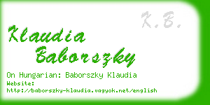 klaudia baborszky business card